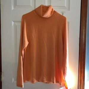 Marshall Fields-XL-orange-100% Cashmere, turtleneck, soft, lightweight, sweater